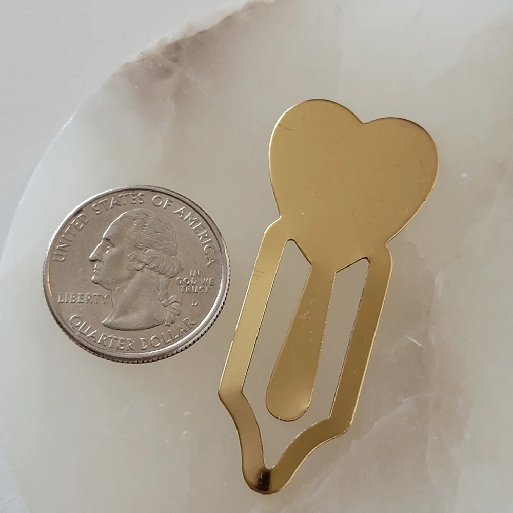 Heart Bookmark Gold Tone Metal Bookmark